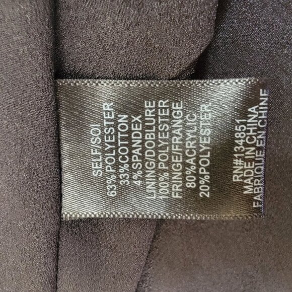 Black Textured Mini Skirt With Fringe Details By WAYF Size L Cotton/Polyester Bl - Picture 4 of 5